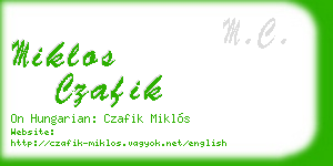miklos czafik business card